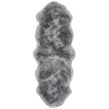 Genuine Luxury Sheepskin Plain Super Soft Long Haired Natural Wool Grey Rug-Origins-Rug Love - The Most Loved Rug Store